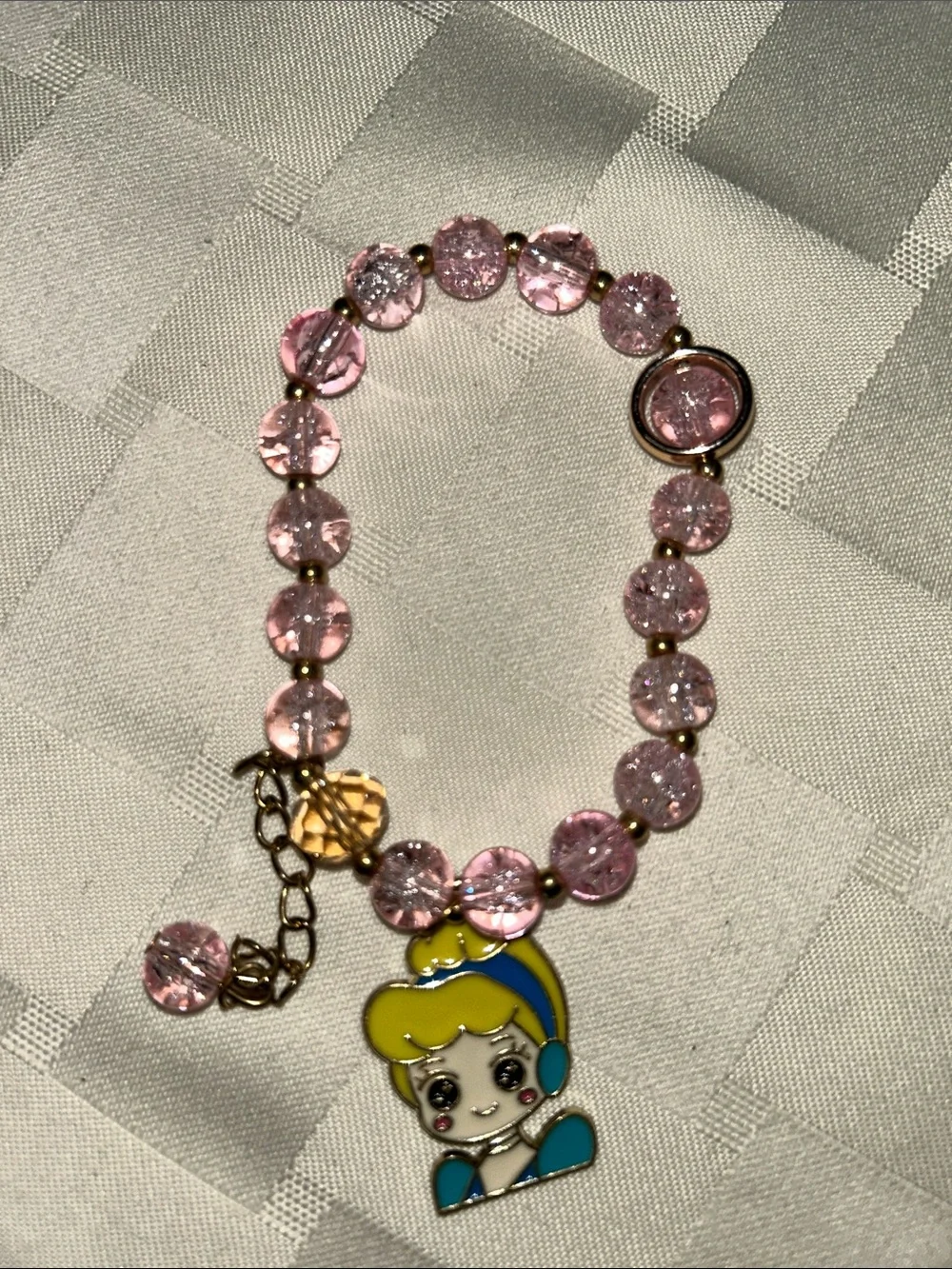Multicolor Beaded Bracelets with Cinderella and Snow White